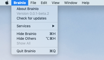 Brainio automatic update menu
